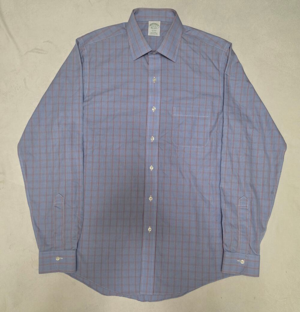 Brooks Brothers Milano Fit Non-Iron Supima Cotton Dress Shirt - Size 16-35